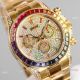 2021 NEW! Swiss Copy Rolex Daytona JH 7750 Watch Rainbow Yellow Gold Full Diamond Dial (3)_th.jpg